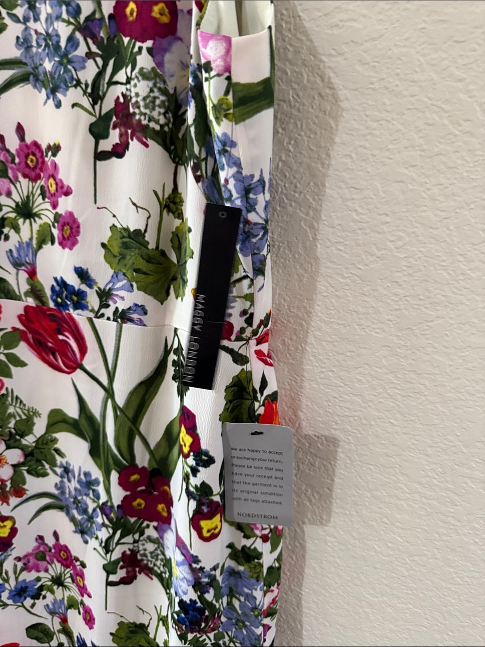 Maggy London White Midi Dress with Multi-Color Floral Print - Picture 6 of 8